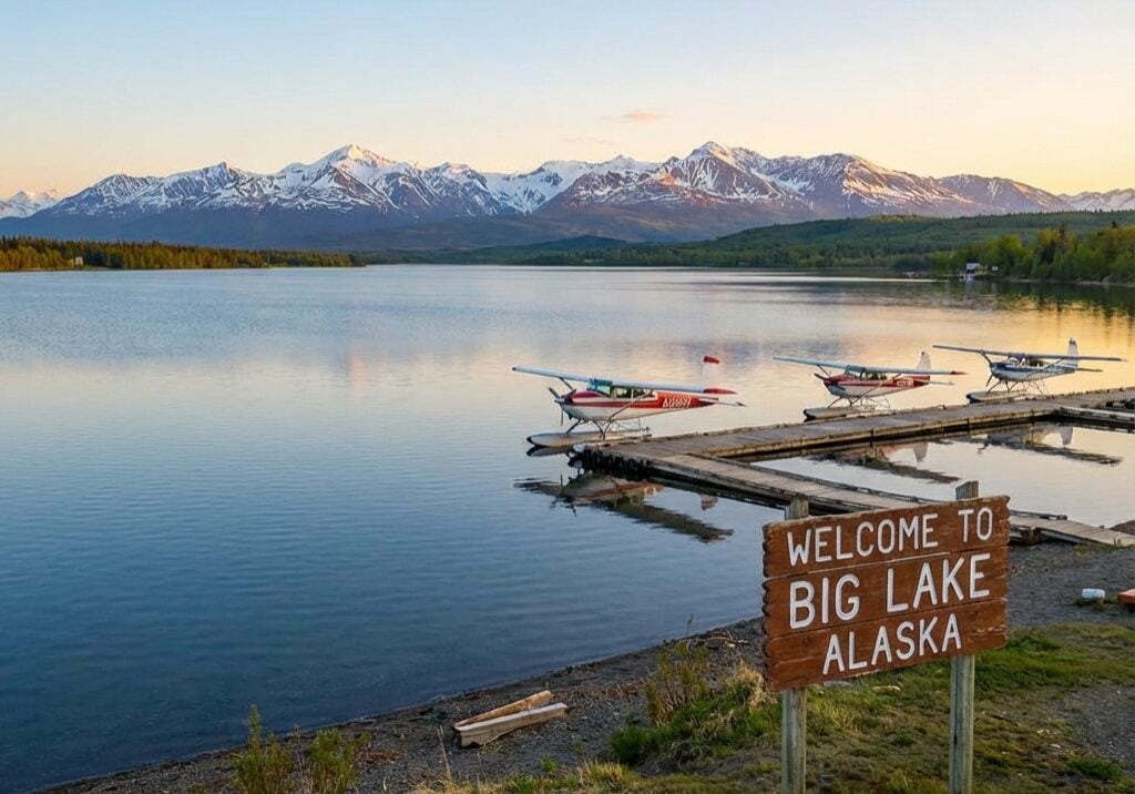 Big Lake with welcome sign